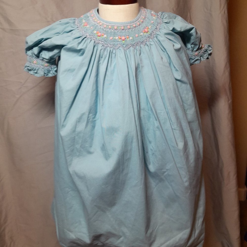 Toddler Girl Blue Smocked Dress 2T